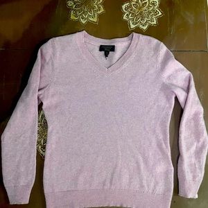 Pink cashmere sweater v-neck sz PM